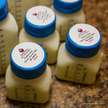 100mL bottles of pasteurized donor human milk
