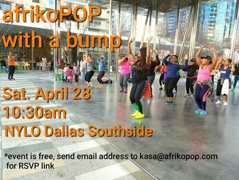 flyer for afrikopop With a Bump event