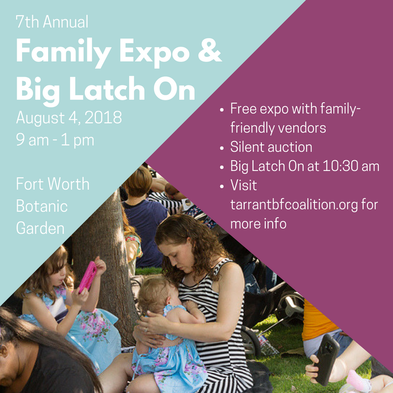 Graphic listing details of Family Expo and Big Latch On
