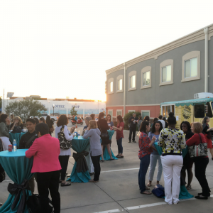 Outdoor reception with food truck