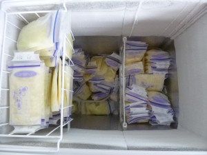 A freezer full of donor milk