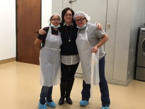 The new pasteurization and sterilization lab in progress. Executive Director, Amy Vickers & lab technicians, Fabby & Elizabeth. 