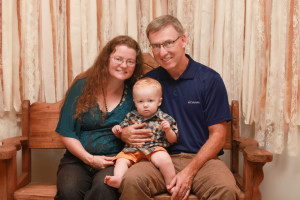 Mary Jennifer and husband, John, with Isaac at his recent NICU reunion