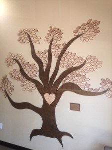 Carmen's Tree is located in the foyer of Mothers' Milk Bank of North Texas.