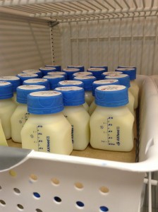 Pasteurized donor milk ready for delivery to the NICU.