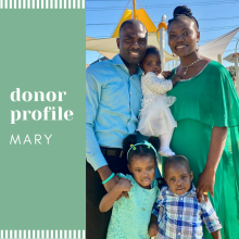 Donor, Mary, and her family