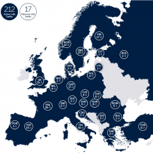 Map of milk banks in Europe
