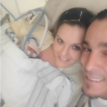 Mother and father at hospital with premature son