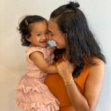 Moulee and her 1-year-old daughter