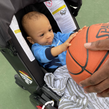 Myles with a basketball