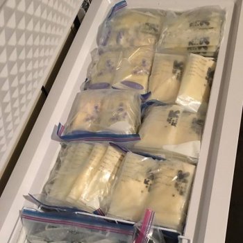 Donor mom's freezer full of milk