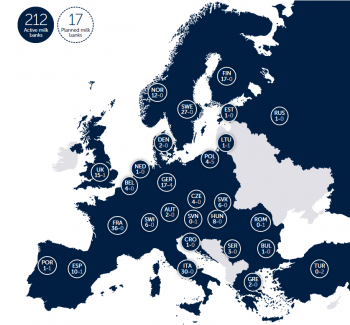 Map of EMBA milk banks