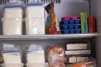 Breastmilk stored in freezer
