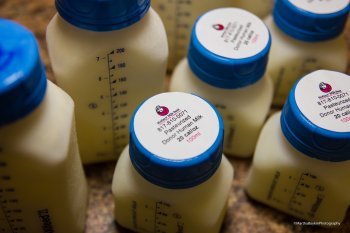 Pasteurized, frozen donor milk, ready for use.