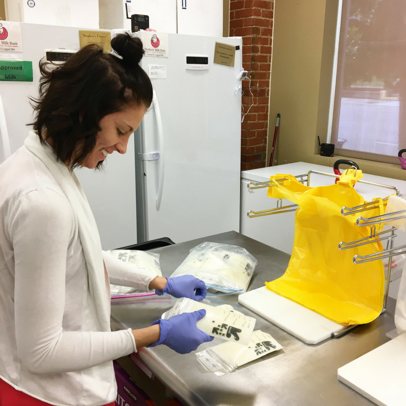 Staff logging in a milk donation