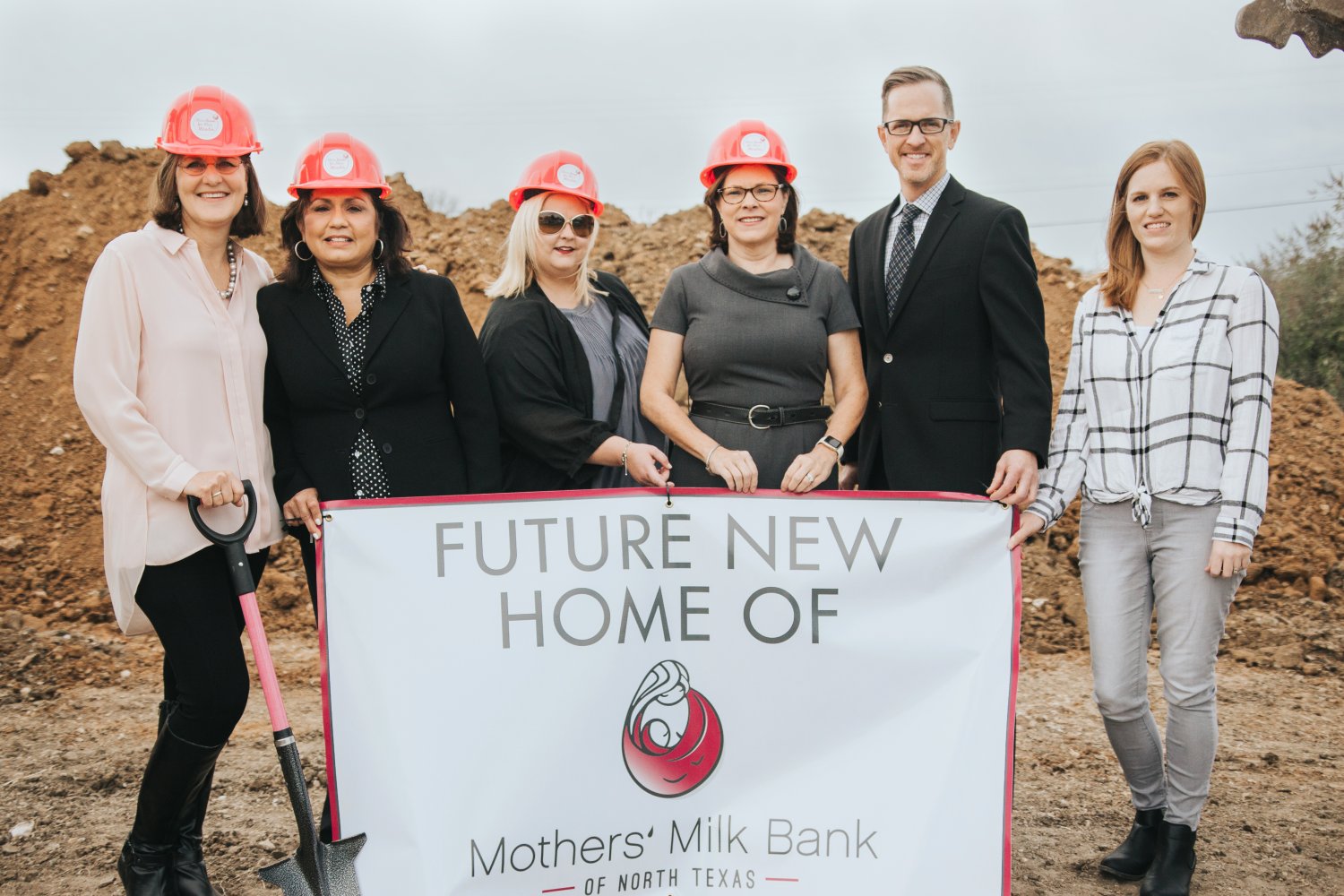 Staff and board members at groundbreaking ceremony