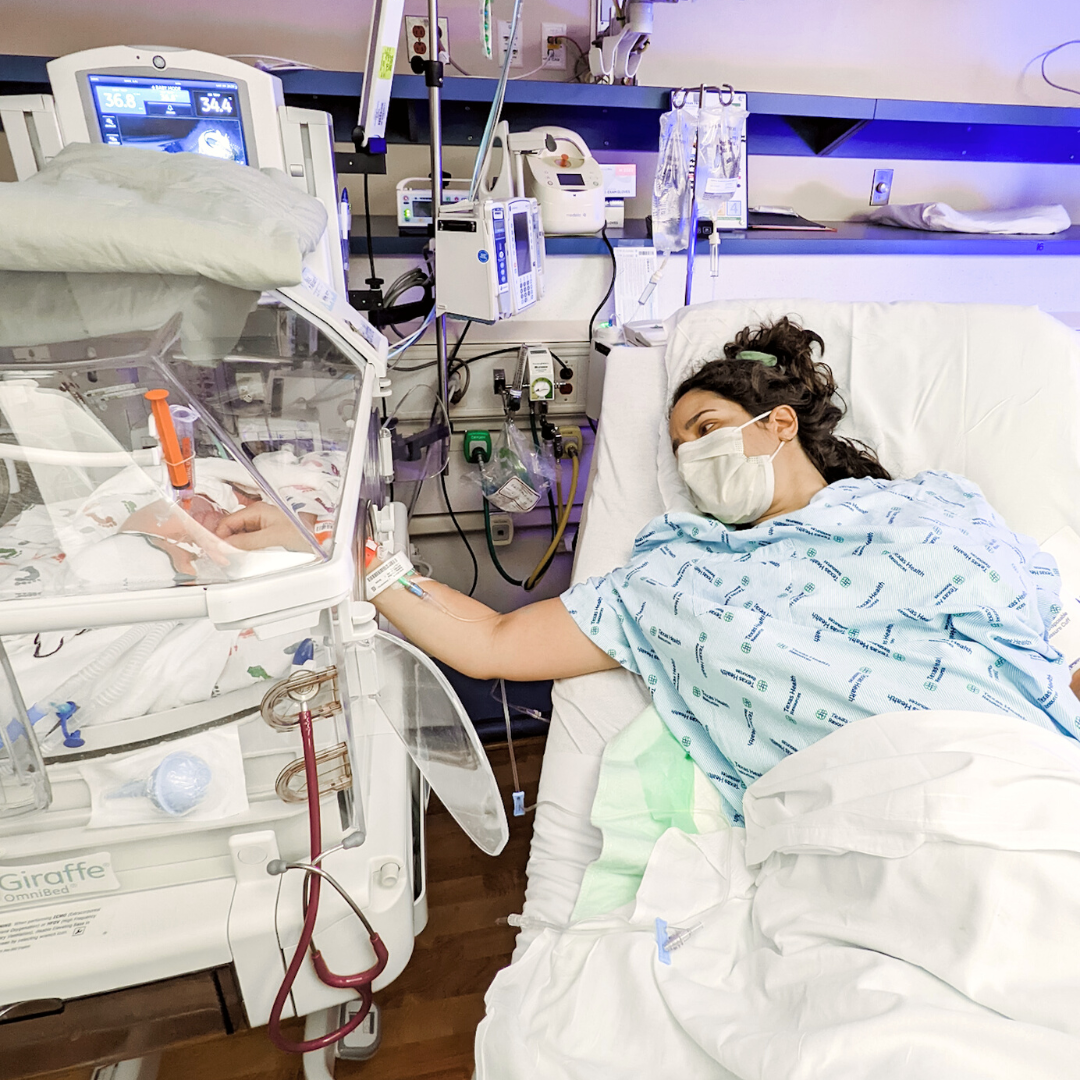 Christine and Philip in the NICU.