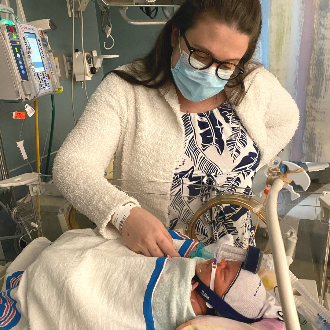 Lourdes and Aaron in the NICU