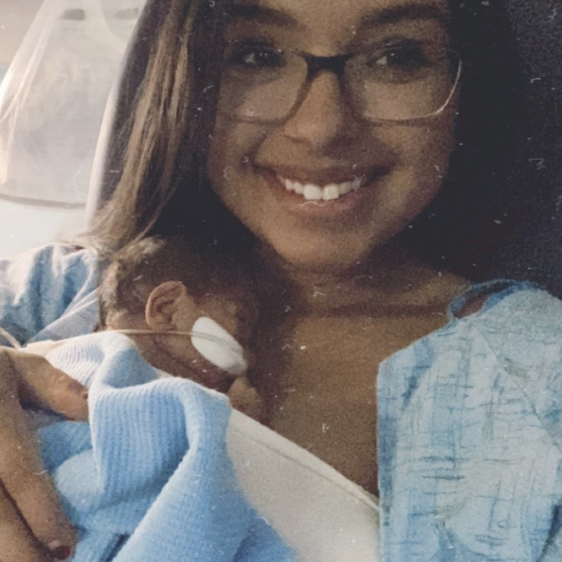 Alyssa and Noah in the hospital